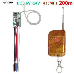 무선 RF 리모컨 미니 릴레이 스위치 LED 램프 컨트롤러, 마이크로 리시버 송신기 DIY, 433mhz, DC 3.6V, 5V, 9V, 12V, 24V, 1CH