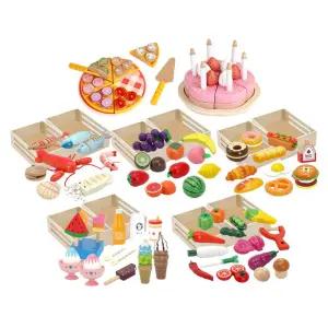 KesB 원목 음식 모형 7종세트 1999s 놀이 어린이집 장난감 아동 미니어처