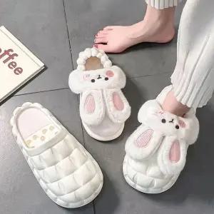 고품질 여성겨울슬리퍼 방한 뽀글이슬리퍼 토끼슬리퍼 푹신한 (WFKMP7M)