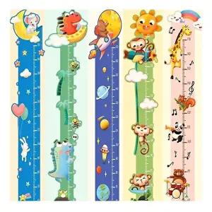 고품질 애니멀 키재기 시트지 키측정 키재기스티커 아이방 성장체크 WFHTZNJ