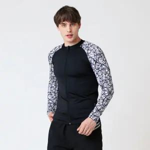 베이직엘르 남성인 지오메트릭 집업 래쉬가드 상의 BEM-T956K