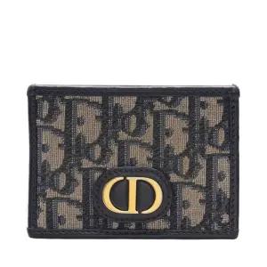 [중고명품] 네이비 캔버스 오블리크 몽테인 30 여성 카드지갑