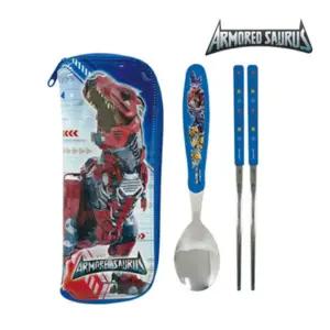 아머드 사우루스 베이직 스푼젓가락 수저집어린이숟가락 키즈 캐릭터 세트 조시락