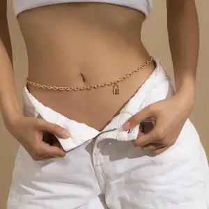 빅사이즈 허리 드롭 여성 체인 몸통 키박스 벨