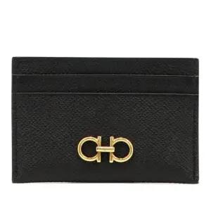 페라가모 골드 로고 가죽 카드지갑 0742164