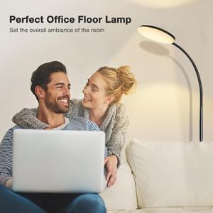 3가지 색온도와 5단계 밝기 조절 기능을 갖춘 원형 LED 플로어 램프 거실 사무실에 적합