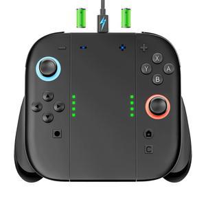 스위치 2 조이콘 충전 그립 내장 2000mAh 충전식 배터리, 닌텐도 2용 인체공학적 컨트롤러 핸들, 중 플레이를 위한 마그네틱 홀더