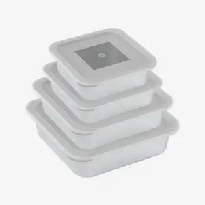 [알텐바흐] 뽀큐트 밧드 스텐 반찬통 밀폐용기 스텐밧드 소+중+대+특대 세트