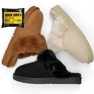 털슬리퍼 인기 소가죽 여자 털실내화 감성 겨울 방한-WFHXS95