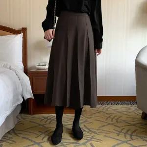 [Made]달린 플리츠 울 롱 스커트 - 4 color