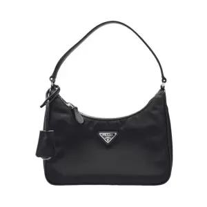 [명품]  블랙 나일론 삼각 로고 리에디션 2005 호보 여성 숄더백 1NE204 R064 F0002