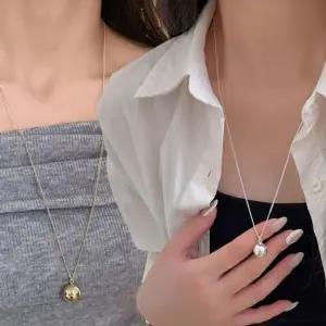 여성 패션 데일리 롱 포인트 클래식 긴 목걸이 악세서-WFI0NCJ