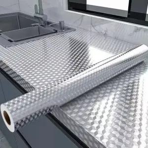 싱크대 시트지 스티커 타일 알루미늄 주방 셀프 필름지 방수 벽 상판 레인지 덧방 오염방지 열에강한