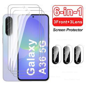 삼성 갤럭시 A36 5G용 6in1 렌즈 강화유리 커버, 투명 스크린 보호필름, 삼성A36, 삼성A 36, 갤럭시A36, 36a 카메라