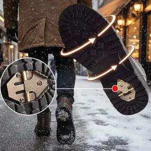 남성 겨울 가죽 앵클부츠 방한화 방수 털부츠 아이젠 컴포트화