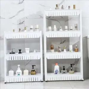 틈새 이동식 수납장 주방 다용도 선반 냉장고 세탁실 정리