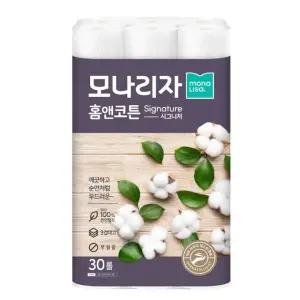 모나리자 홈앤코튼 시그니처 화장지 30롤 1팩