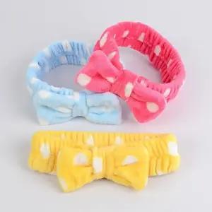 땡땡이 리본 헤어밴드 샤워캡 머리띠 랜덤발송-WFI29FN