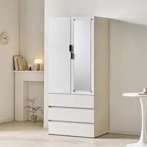 (수도권무료) 아르메 세인트 LPM 키큰장_도어 800 3단서랍 거울 옷장