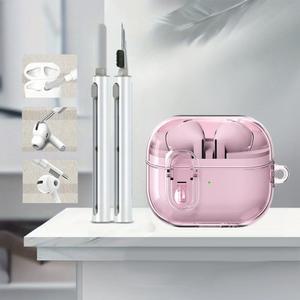 2024 삼성 갤럭시 버즈 3 프로 Buds3 버즈 3 프로 케이스용 이어폰 커버, 클렌징 세트 포함 투명 안전 잠금 케이스