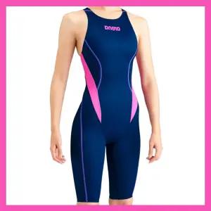 예쁜 수영복 브랜드  일본 수입 아레나재팬 날씬허리라인배색 FINA반전신 여성5부수영복NVPK 편한핏