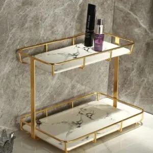 골드 정리대 대리석무늬 향수 선반 2단 보관함 센스업 진열대