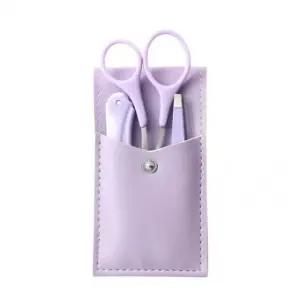 휴대용 눈썹 정리 3종 세트 눈썹칼 숱가위 트위저 집게 정리기