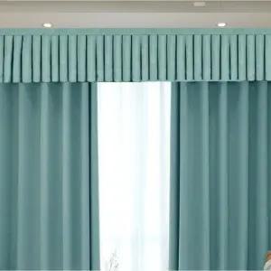 빛 차단 암막 커텐 연청색 침실 햇빛가림 암막이중커튼