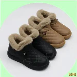 쌈지마켓 MK985 윈터 누빔 퍼 숏 여성 앵클부츠/블랙 브라운/따뜻한 털안감 캐주얼 부츠 일상 외출 겨울 편해 좋아 세련 여행 근무 다양한 겨울 활동 따뜻 포근