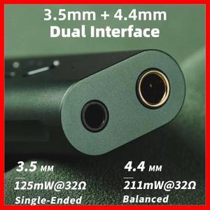 SHANLING UA3 휴대용 USB DAC 헤드폰 앰프 HiFi 고해상도 오디오 AKM AK4493SEQ 타입-C에서 3.5mm+4.4mm 출