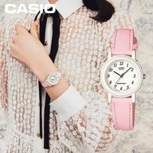 [카시오]여성 어린이 손목시계 아라비아 숫자 여성 시험용 가죽시계