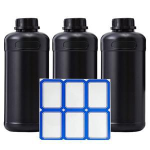Fuyunohi 3x1L HDPE 암실 화학 저장 병 액체 용기 필름 사진 현상 장비 빛 누출 방지 실험실 액세서리 라벨 블랙