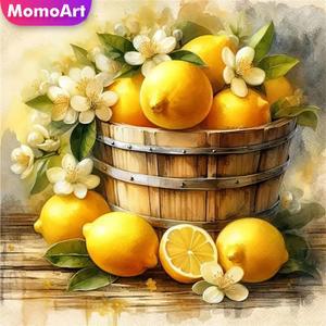 큐빅 보석십자수 그림 수제 자수 비즈 취미 과일 DIY 인테리어 구슬 바구니 레몬