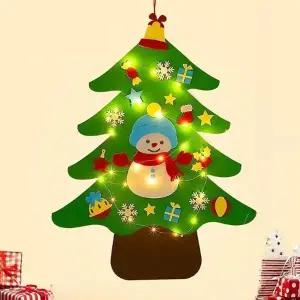 DIY 펠트 크리스마스 트리 루돌프 산타 눈사람 펠트벽트리 LED포함