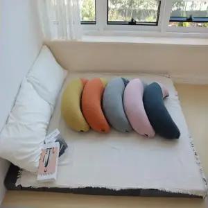 반달 라벤더 푹신한쿠션 쇼파 누빔 미용실 독서 순면 쿠션(중형)