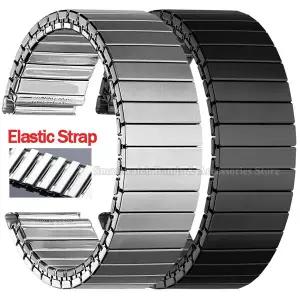 16mm 18mm 20mm 22mm 스테인레스 스틸 탄성 스트레치 시계 밴드 금속 확장 손목 밴드 범용 교체 팔찌 스트