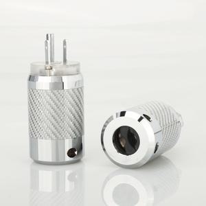 탄소 섬유 로듐 도금 DIY AC 전원 전기 수 암 커넥터  IEC EU US 플러그   쌍