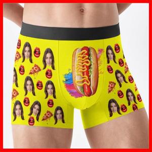 맞춤형 얼굴 사진 속옷, 커스텀 하트 팬티, 남성용 남편 선물, 아버지 기념일