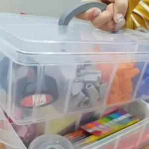 알약통정리함 (반투명) 대형 3단 비즈수납함 소품정리함