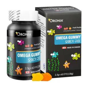 오로니아 오메가 꾸미 씹어먹는 과일맛 영양제 EPA DHA 2.3g x 60정 (20일분) 어린이 키즈 온가족