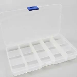 ( )다용도 소품 정리함 15구 개별보관함 소품정리함 미니수납 투명사각통 소품보관함 부품상자 악세서리보