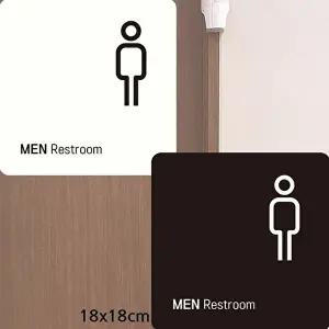 고품질 부착형 화장실 안내판 정사각형 18x18cm 남자용 표지판 안내 표시판 알림 표지판 안내문구 WFIQKTJ