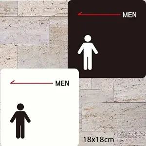 고품질 부착형 정사각 안내판 왼쪽 화살표 작은 18x18cm 안내 표지판 알림 표지판 안내문구 매장 WFIQKV6