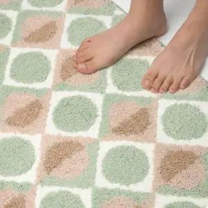 부드러운 디자인 러그 욕실 현관 발매트 블루익스팬스 40x60 WFIROGK