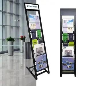 신문걸이 잡지 진열대 팜플렛거치대 소품 책진열대 WFJYSQ7