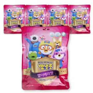 뽀로로 엘더베리맛 비타민C+아연 60g 50정 5개