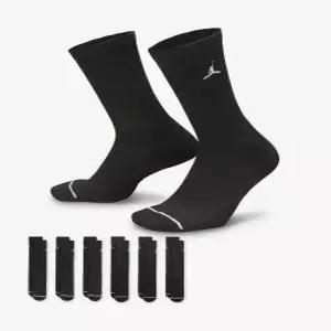 나이키 NIKE 조던 에브리데이 쿠션 크루 삭스(6켤레) - 블랙화이트 HV6228-010