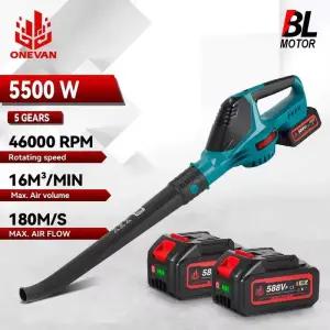 송풍기 ONEVAN 5500W 무선 브러시리스 전기 에어 블로워 마키타 18V 배터리 핀 호환 낙엽 눈 먼지 제거용