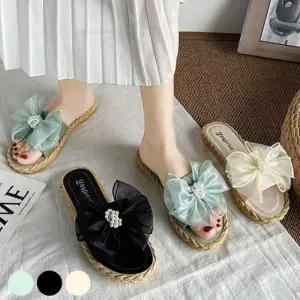 귀여운샌들 리본 진주 러블리 예쁜 슬리퍼