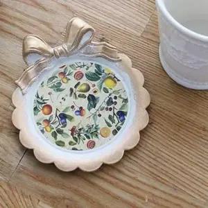 귀여운 리본이 포인트 엠마 컵받침 5P세트